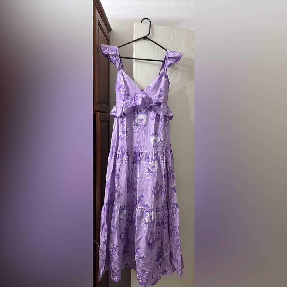 NWOT Flying Tomato Windswept Purple Floral Maxi Dress size M - Picture 3 of 6